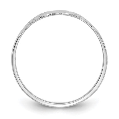 14K Weißgold Herzring
