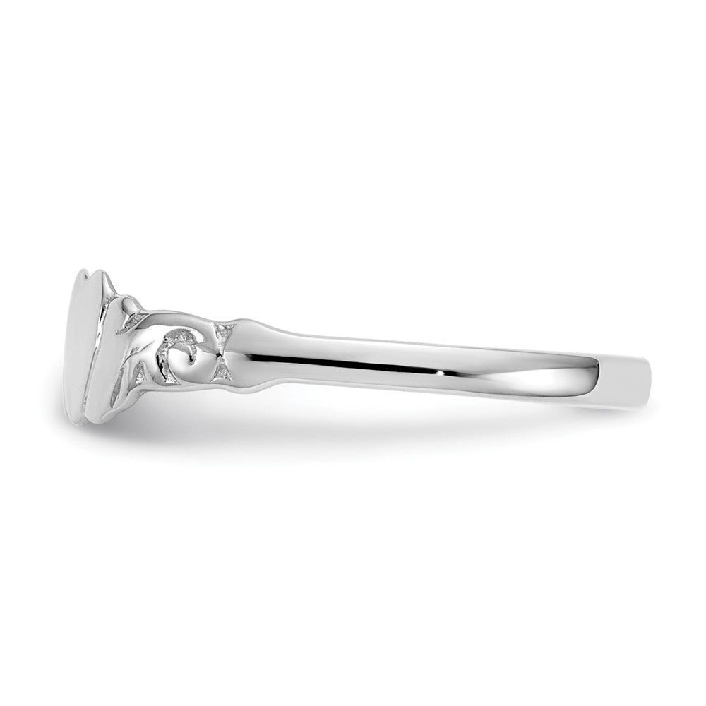 14K Weißgold Herzring