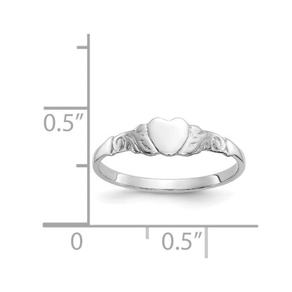 14K Weißgold Herzring