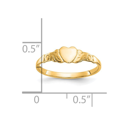 10K Gelbgold Herz Ring