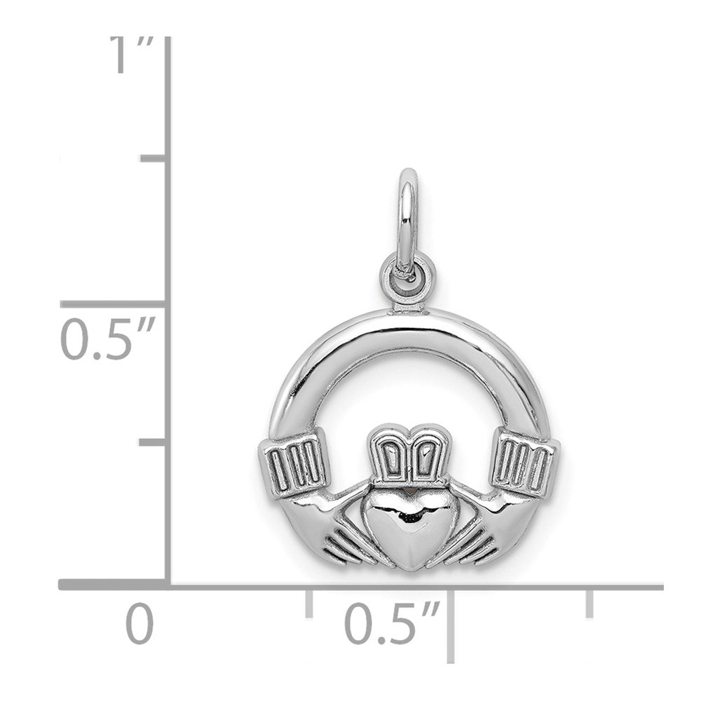 10K Weißgold Claddagh Charm