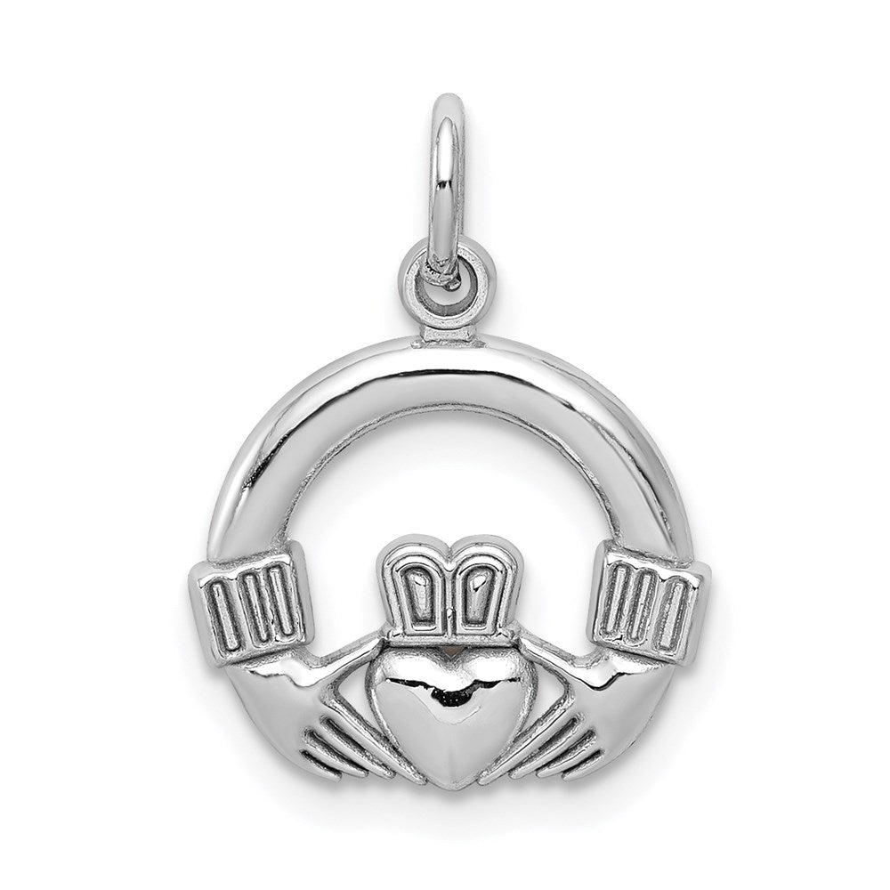 10K Weißgold Claddagh Charm