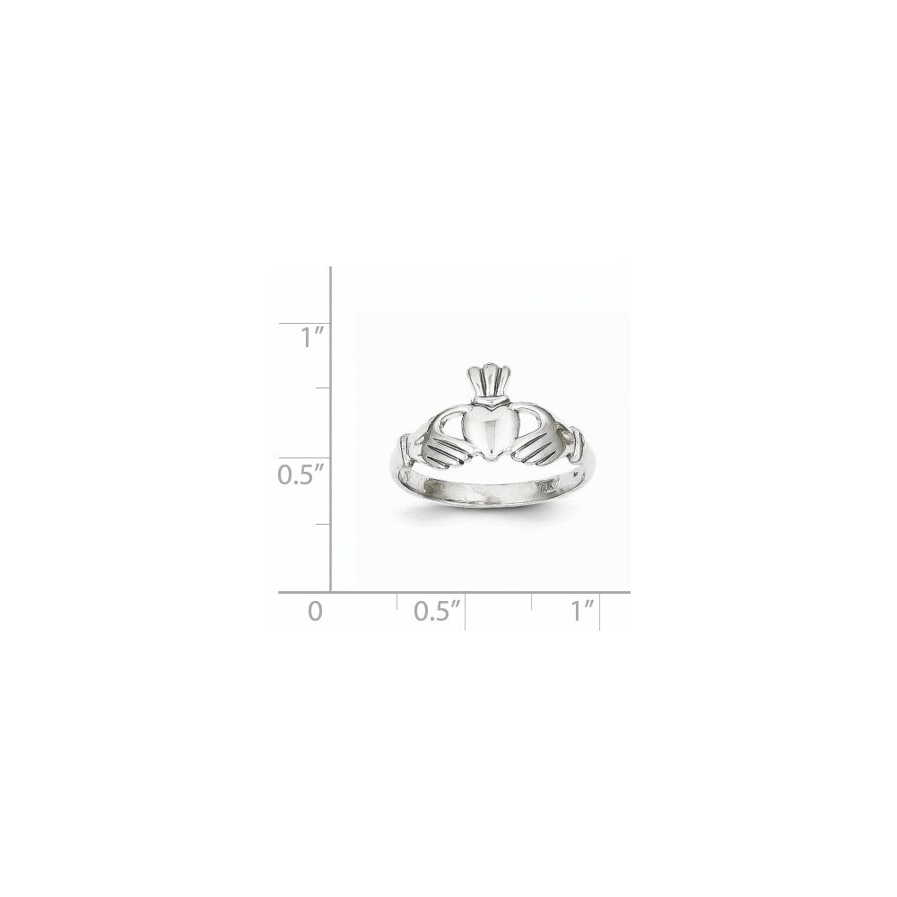 14K Weißgold Poliert Claddagh-Ring