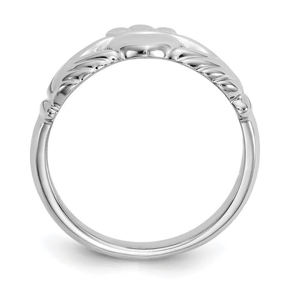 14K Weißgold Claddagh-Ring, poliert