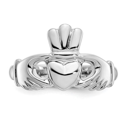 14K Weißgold Claddagh-Ring, poliert
