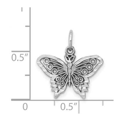 10K Weißgold Schmetterling Charm