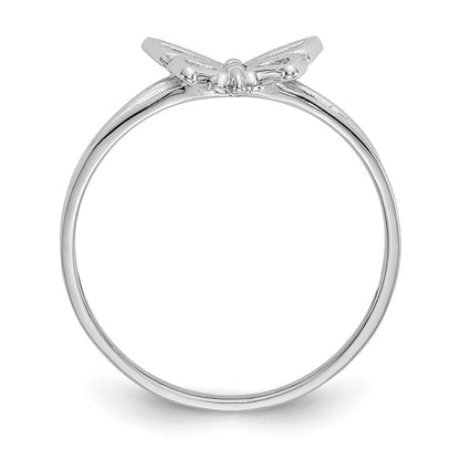 14K Weißgold Ring mit Schmetterling