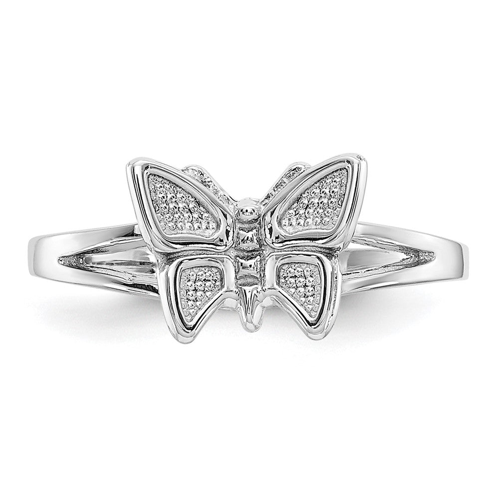14K Weißgold Ring mit Schmetterling