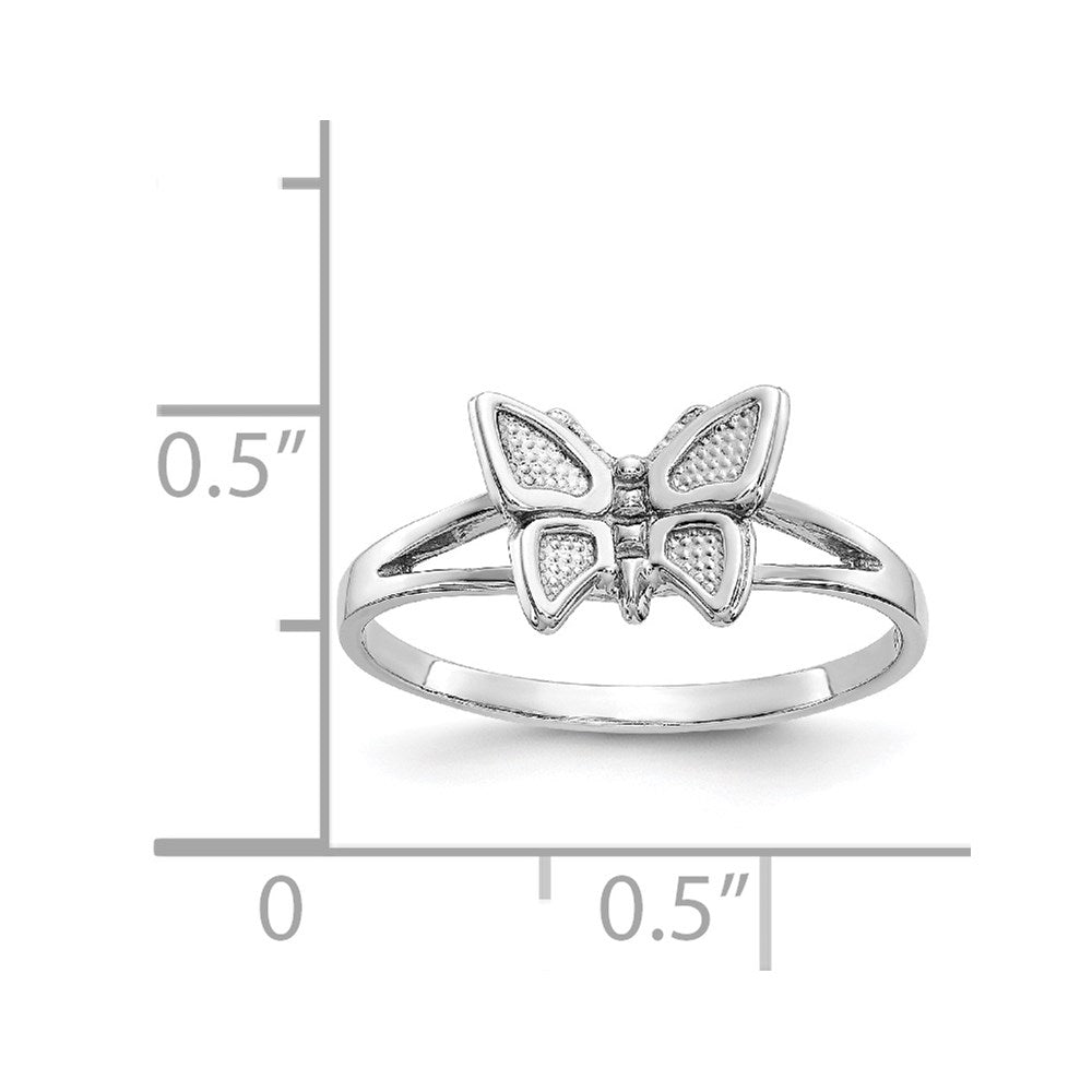 14K Weißgold Ring mit Schmetterling