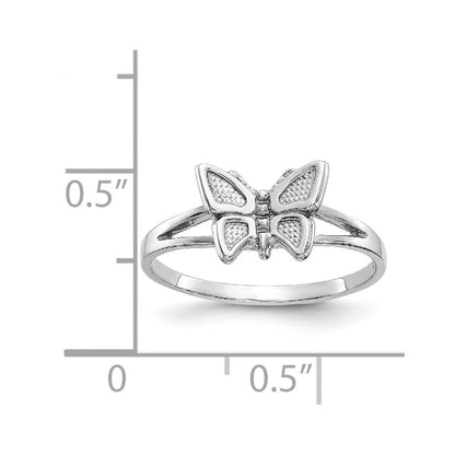 14K Weißgold Ring mit Schmetterling