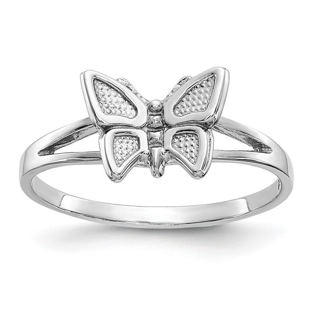 14K Weißgold Ring mit Schmetterling