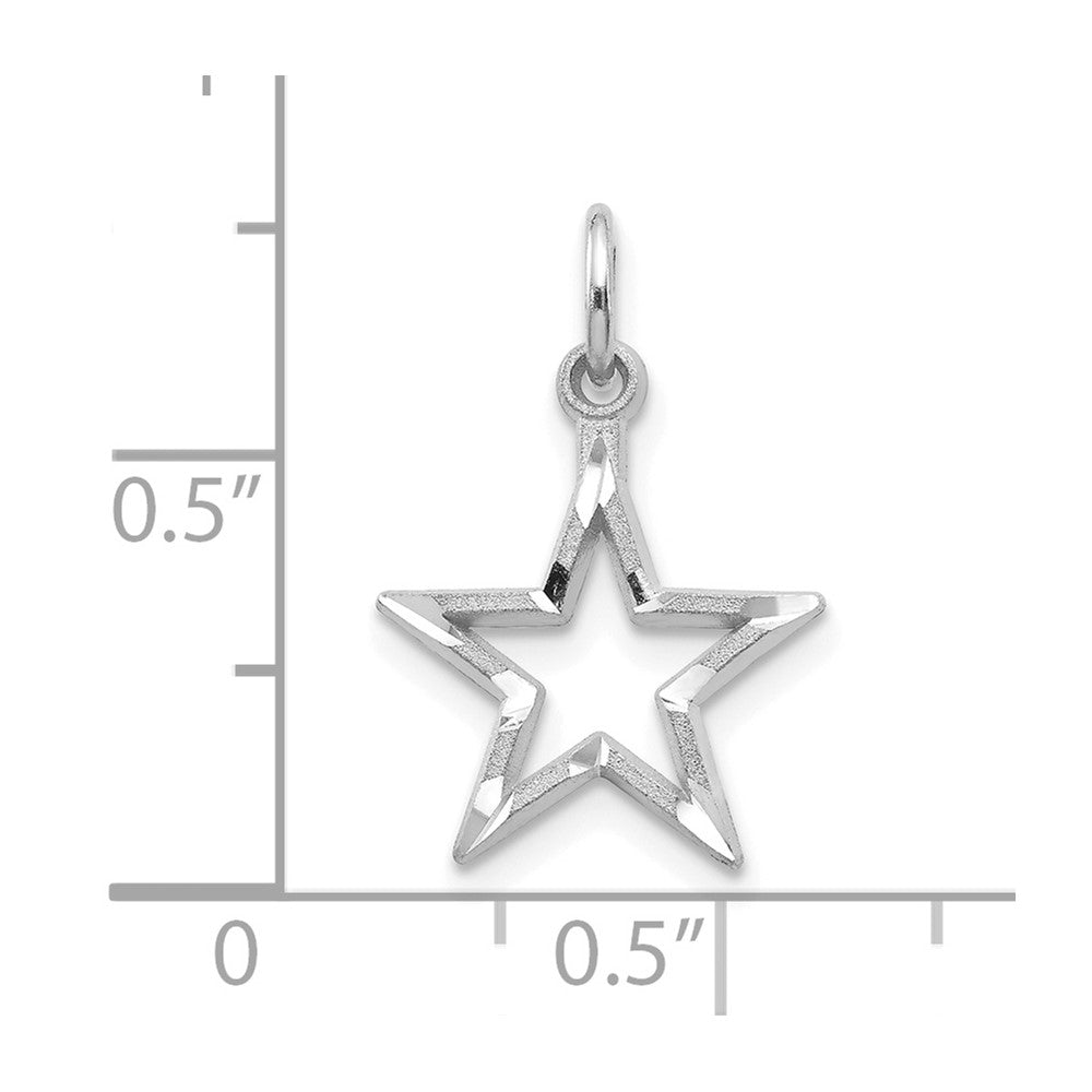 10K Weißgold Diamantiert Stern Charm