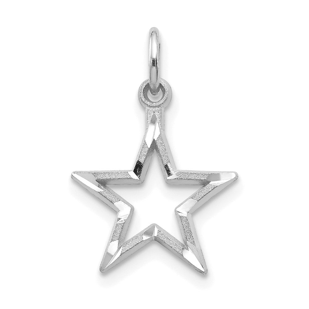 10K Weißgold Diamantiert Stern Charm