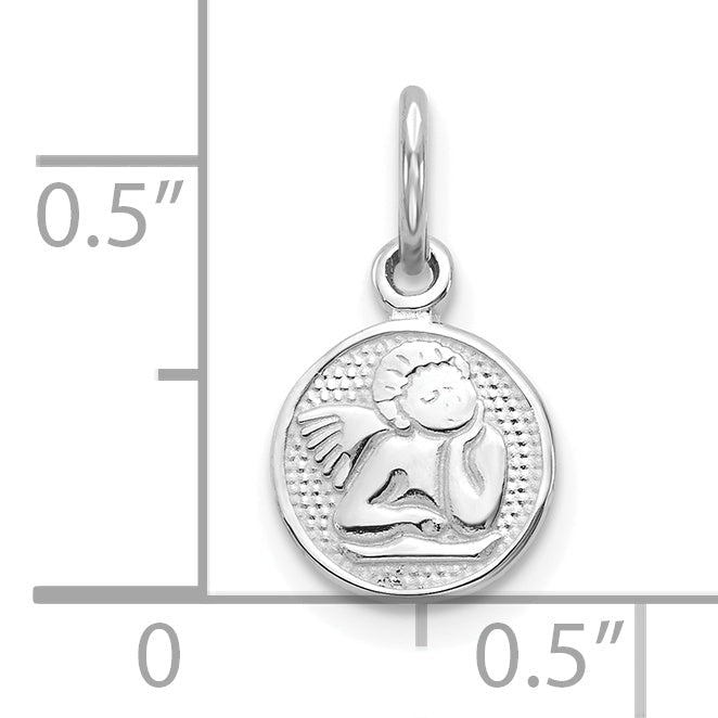 10K Weißgold Engel Charm
