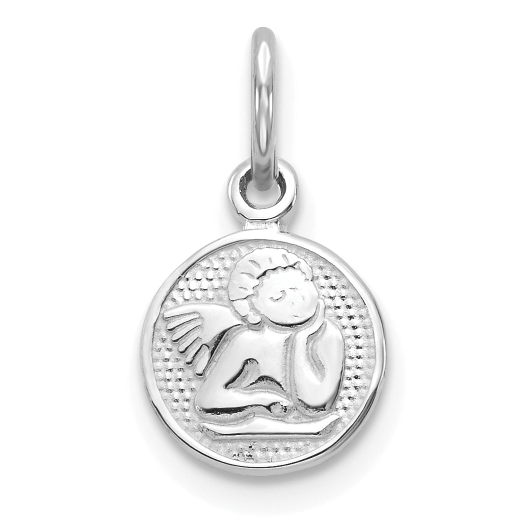 10K Weißgold Engel Charm