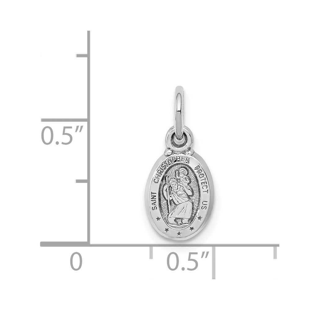 10K Weißgold St. Christopher Medaille
