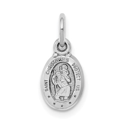 10K Weißgold St. Christopher Medaille