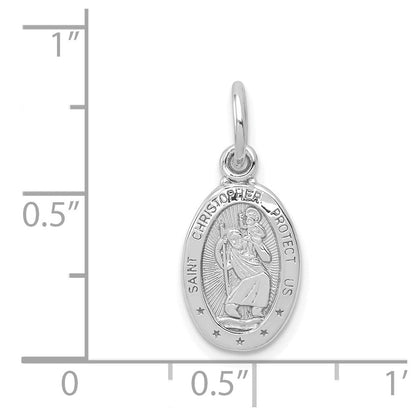 10K Weißgold St. Christopher Medaille
