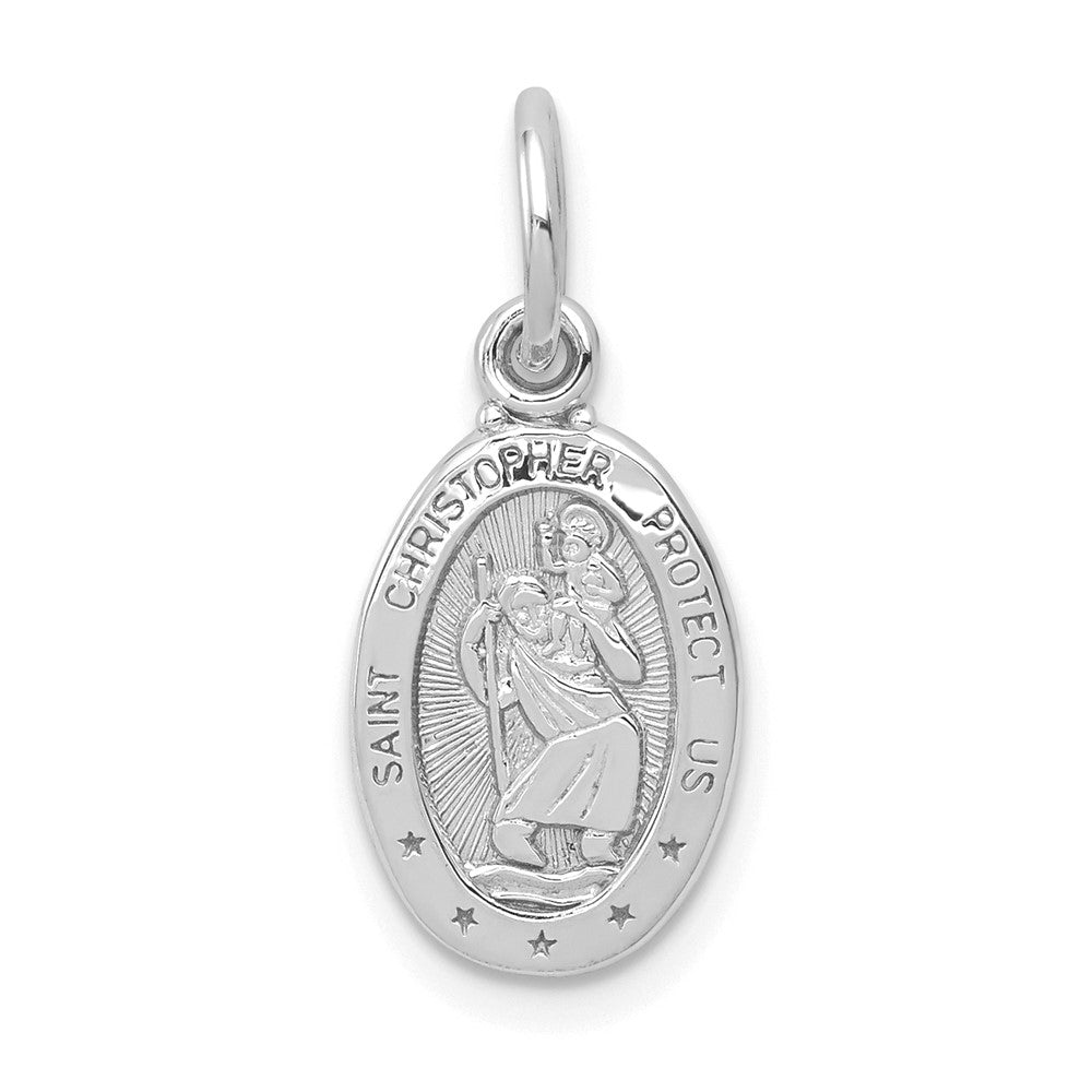 10K Weißgold St. Christopher Medaille