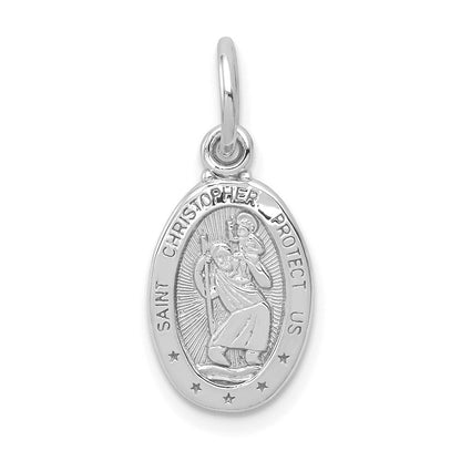10K Weißgold St. Christopher Medaille