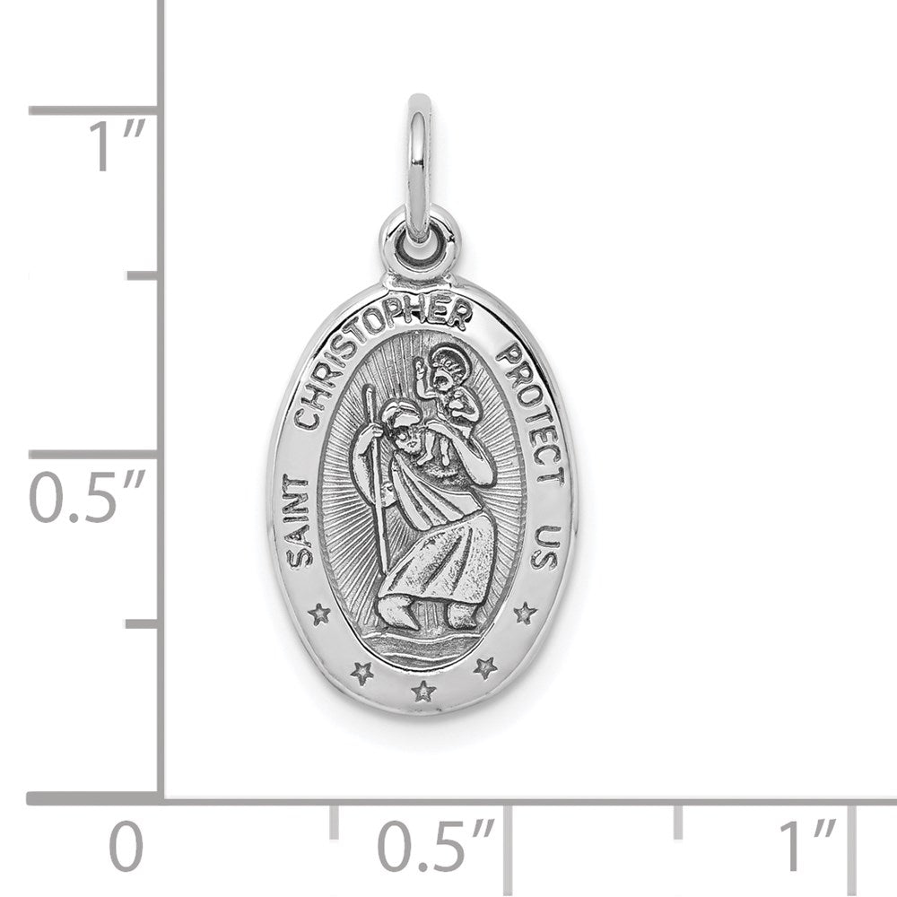10K Weißgold St. Christopher Medaille