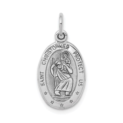 10K Weißgold St. Christopher Medaille