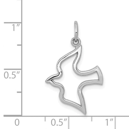 10K Weißgold Taube Charm