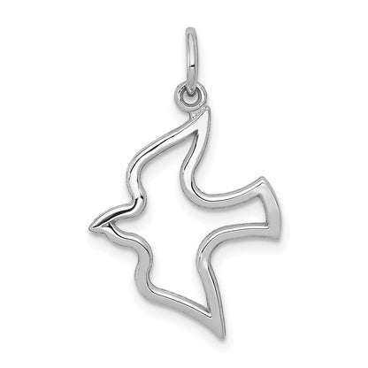 10K Weißgold Taube Charm