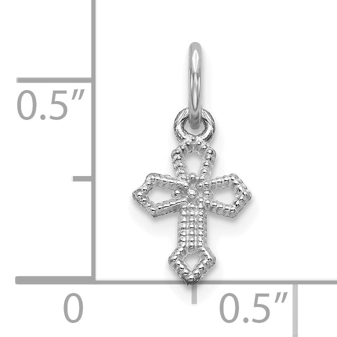 10K Weißgold Passion Kreuz Charm