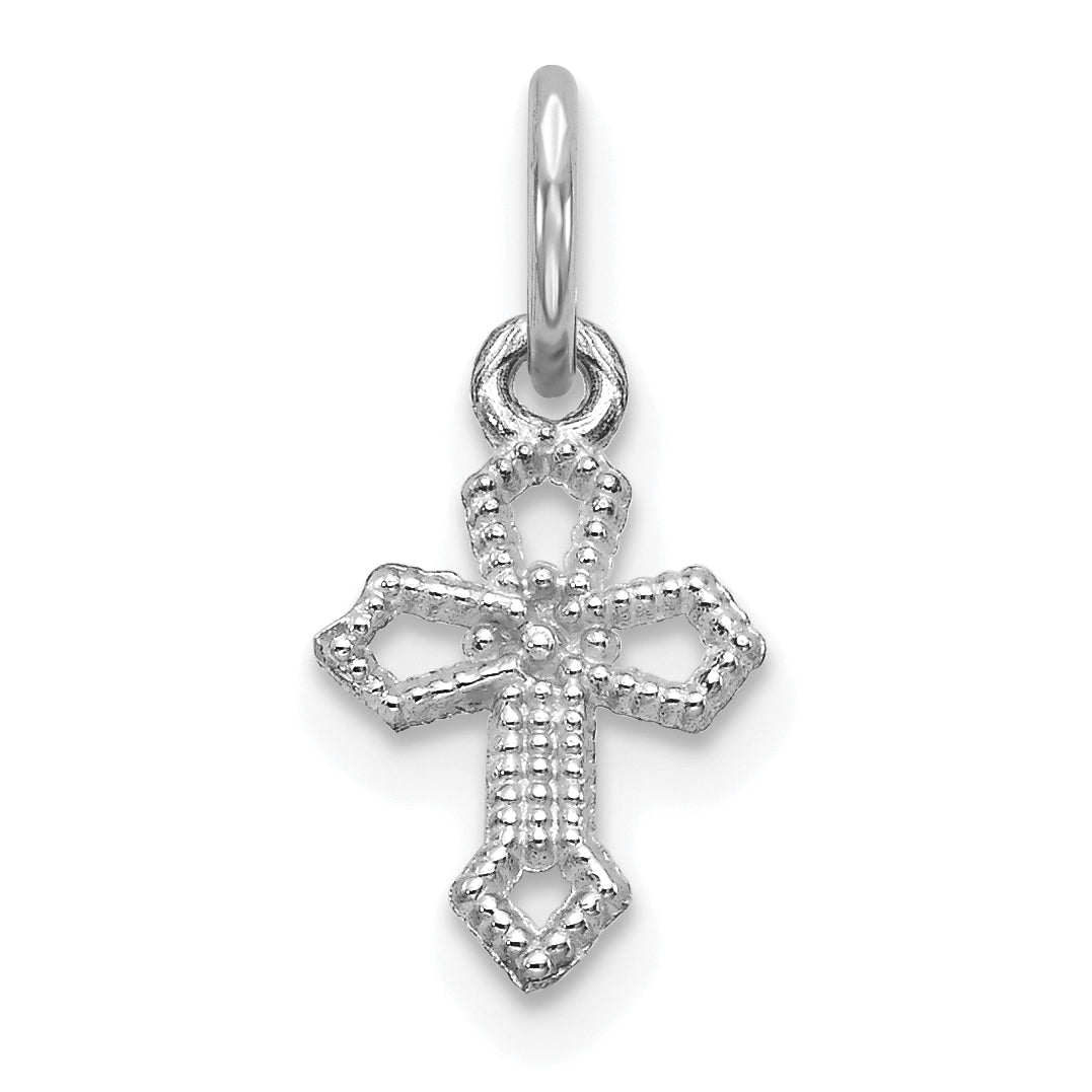 10K Weißgold Passion Kreuz Charm