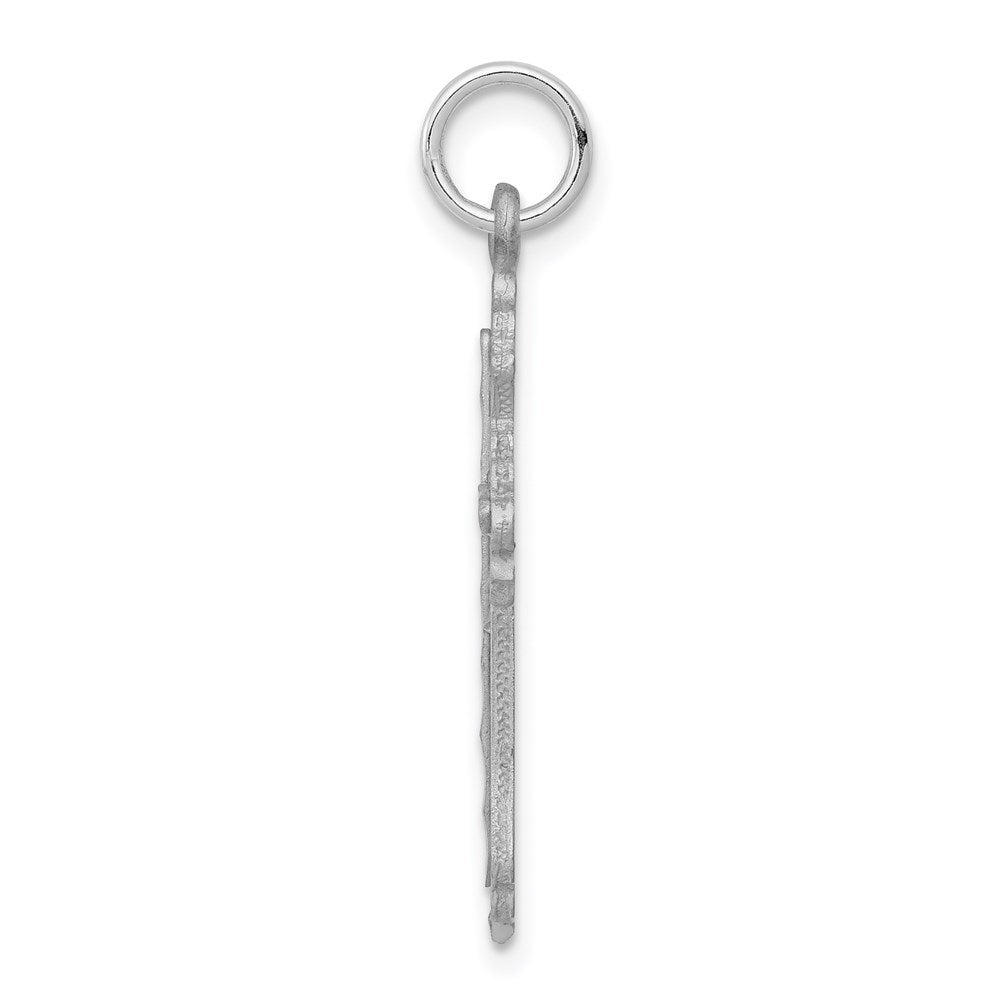 10K Weißgold Diamantiert Kreuz Charm