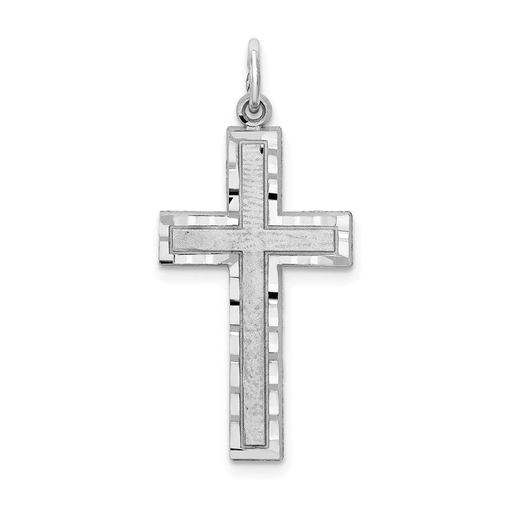 10K Weißgold Kreuz Charm