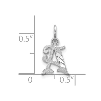 10K Weißgold Diamantiert Initiale A Charm