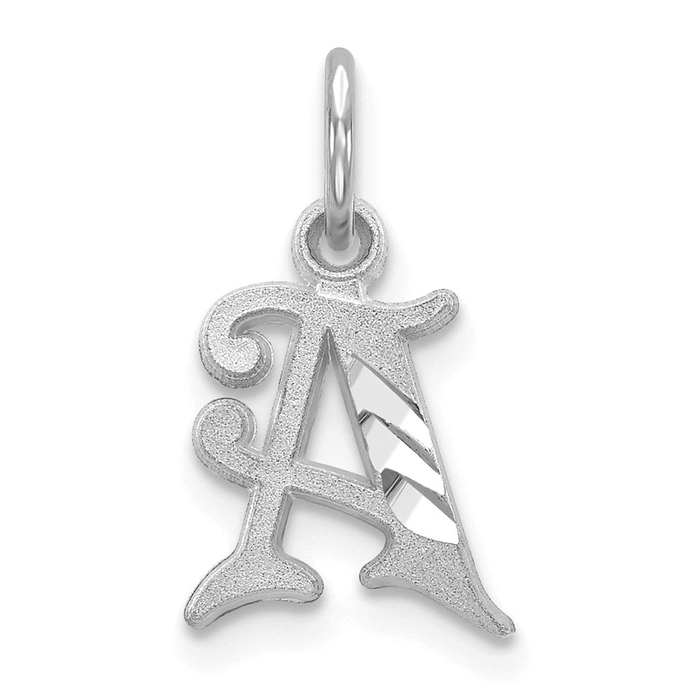 10K Weißgold Diamantiert Initiale A Charm