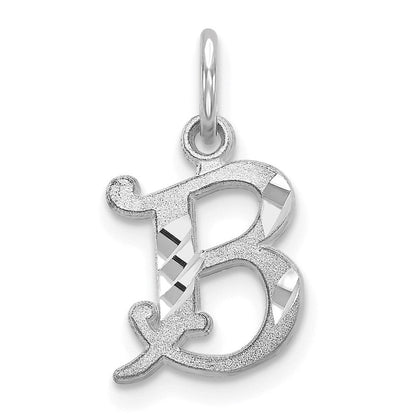 10K Weißgold Diamantiert Initiale B Charm