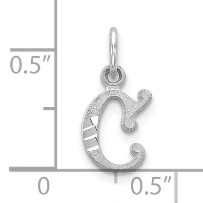 10K Weißgold Diamantiert Initiale C Charm