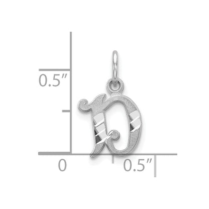 10K Weißgold Diamantiert Initiale D Charm