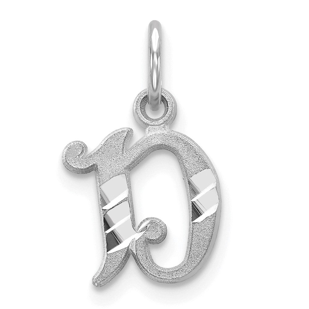 10K Weißgold Diamantiert Initiale D Charm