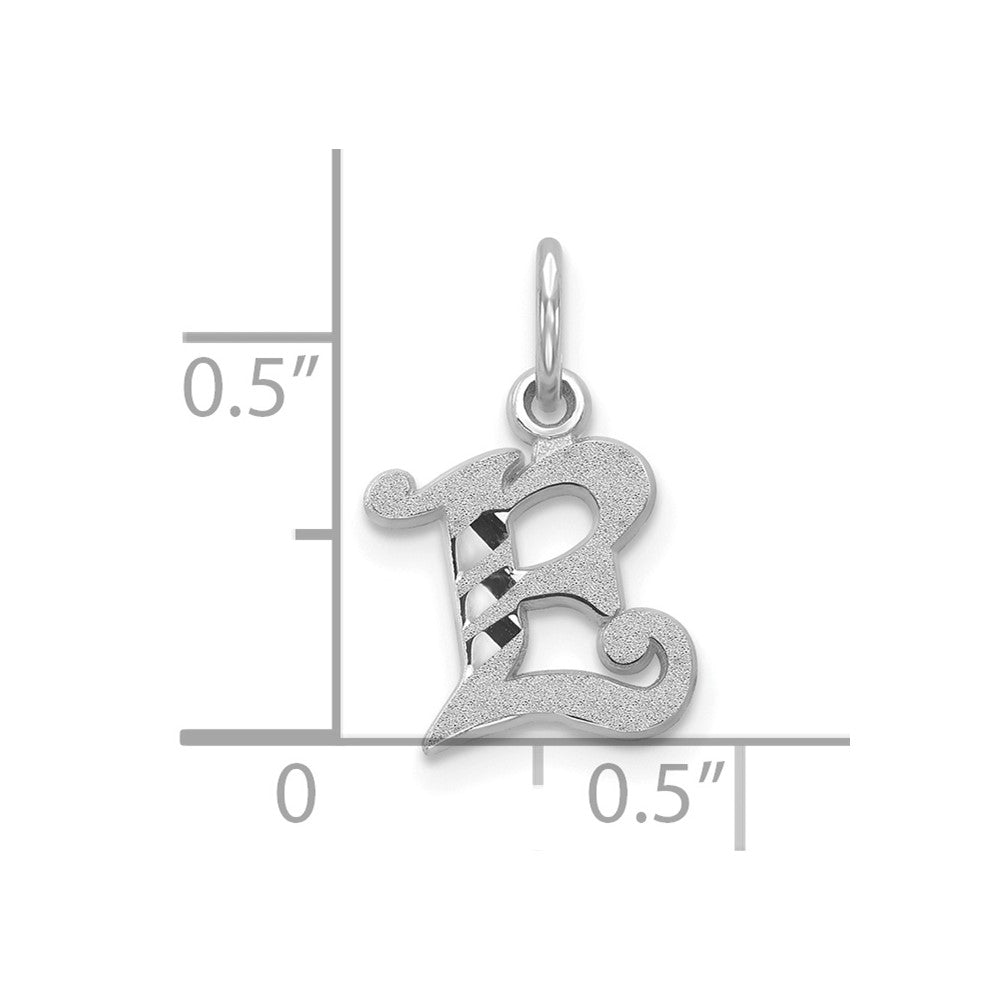 10K Weißgold 10kw Diamantiert Initiale E Charm