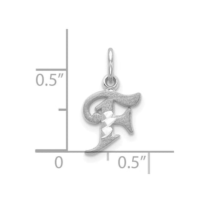 10K Weißgold 10kw Diamantiert Initiale F Charm
