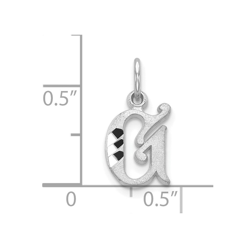 10K Weißgold 10kw Diamantiert Initiale G Charm