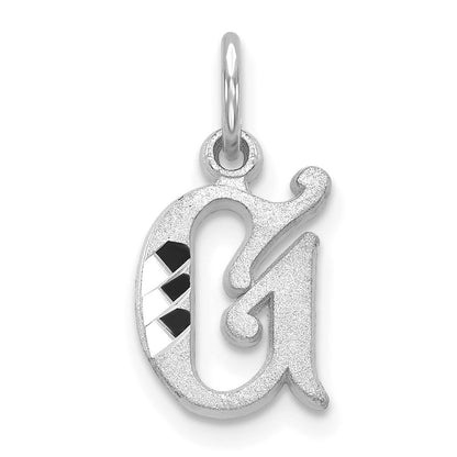 10K Weißgold 10kw Diamantiert Initiale G Charm