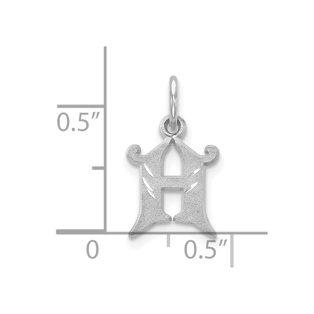 10K Weißgold 10kw Diamantiert Initiale H Charm
