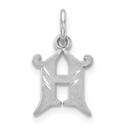10K Weißgold 10kw Diamantiert Initiale H Charm