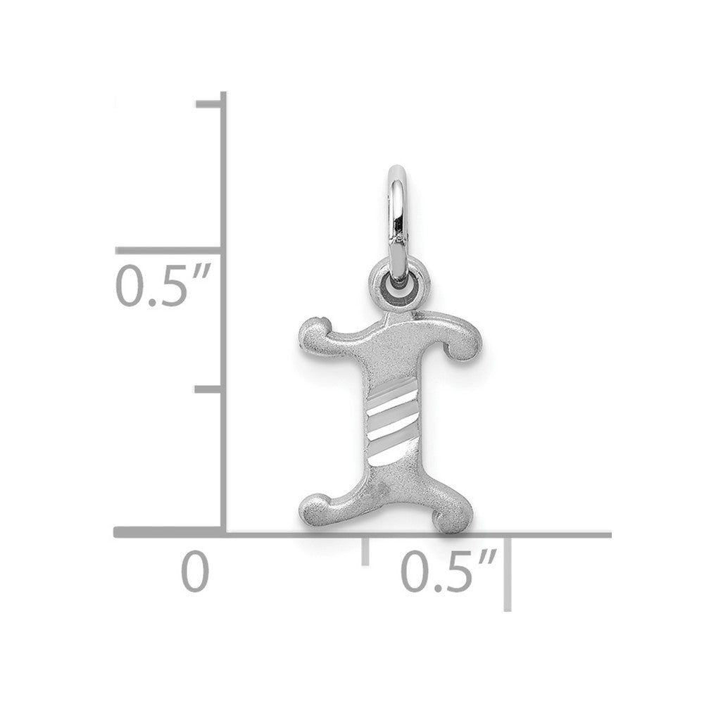 10K Weißgold 10kw Diamantiert Initiale I Charm