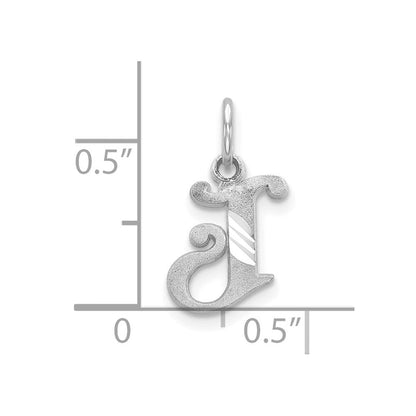 10K Weißgold 10kw Diamantiert Initiale J Charm