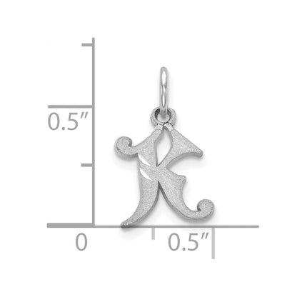 10K Weißgold 10kw Diamantiert Initiale K Charm