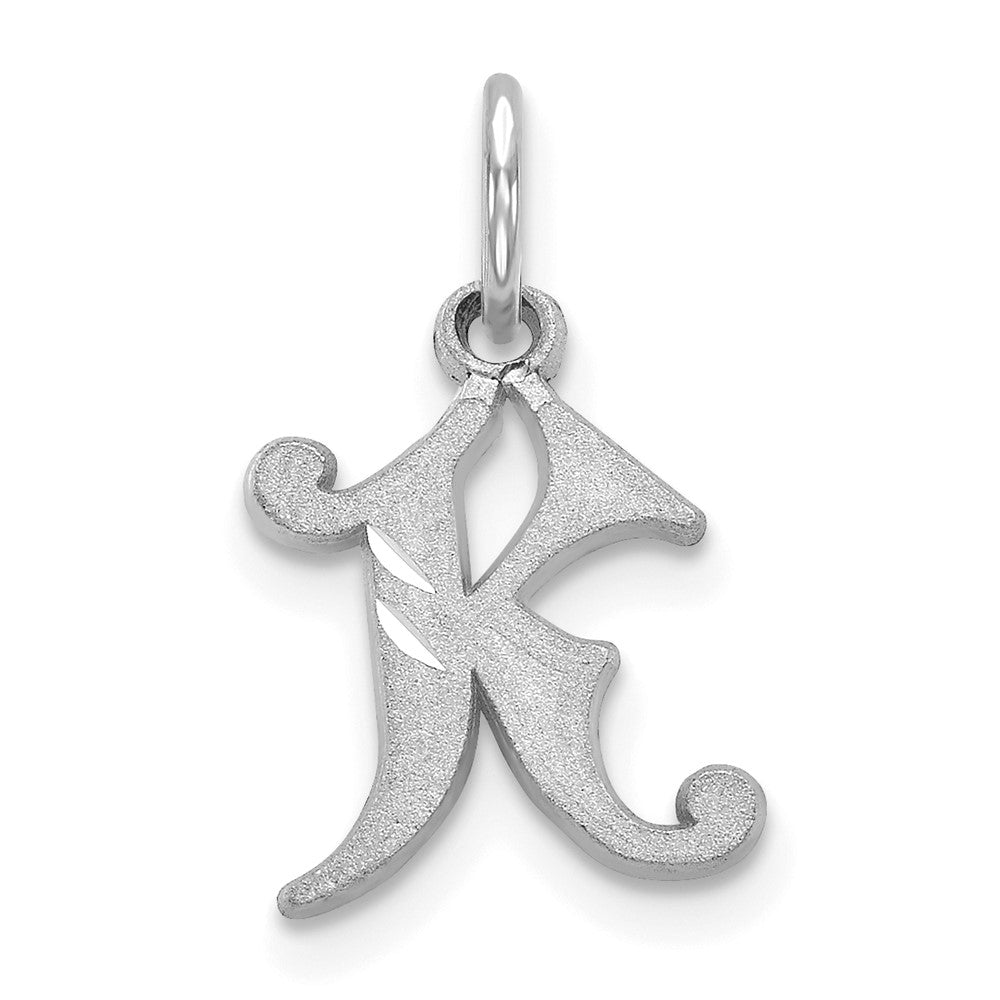 10K Weißgold 10kw Diamantiert Initiale K Charm