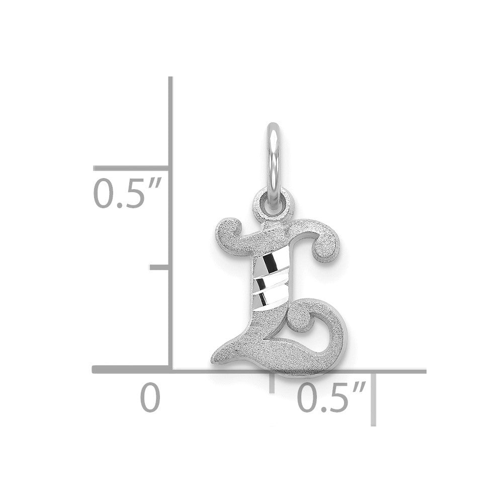 10K Weißgold 10kw Diamantiert Initiale L Charm