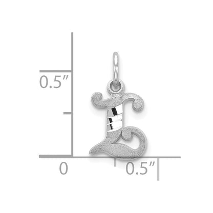 10K Weißgold 10kw Diamantiert Initiale L Charm